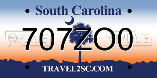 707ZO0 South Carolina License Plate