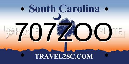 707ZOO South Carolina License Plate
