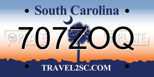 707ZOQ South Carolina License Plate