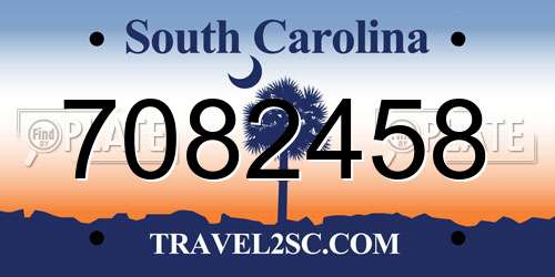7082458 South Carolina License Plate