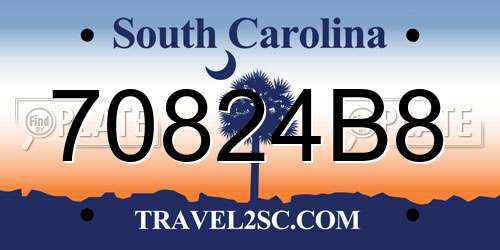 70824B8 South Carolina License Plate