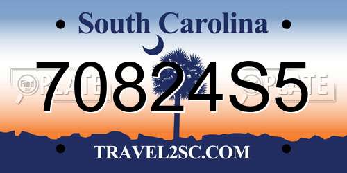 70824S5 South Carolina License Plate