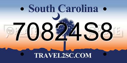 70824S8 South Carolina License Plate