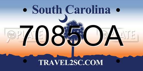 7085OA South Carolina License Plate
