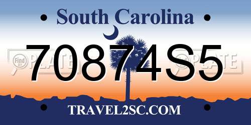 70874S5 South Carolina License Plate