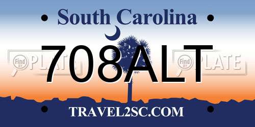 708ALT South Carolina License Plate