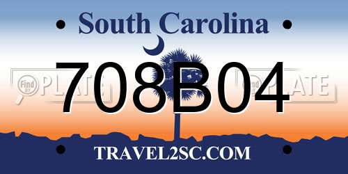 708B04 South Carolina License Plate