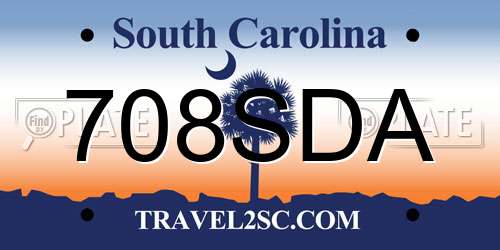 708SDA South Carolina License Plate