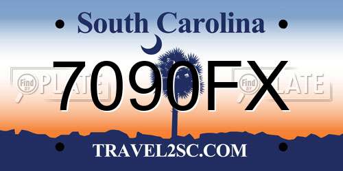 7090FX South Carolina License Plate