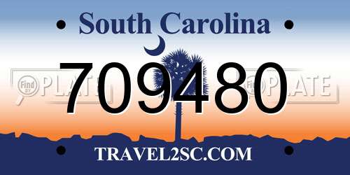 709480 South Carolina License Plate