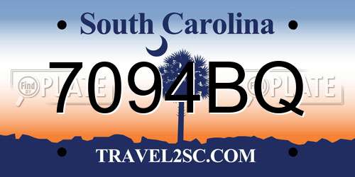 7094BQ South Carolina License Plate
