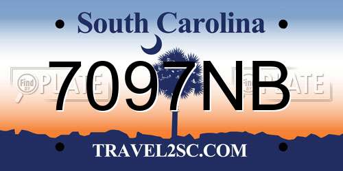 7097NB South Carolina License Plate