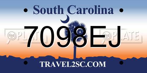 7098EJ South Carolina License Plate