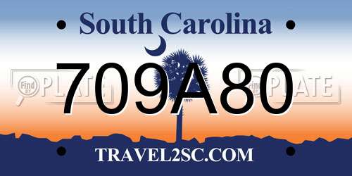 709A80 South Carolina License Plate