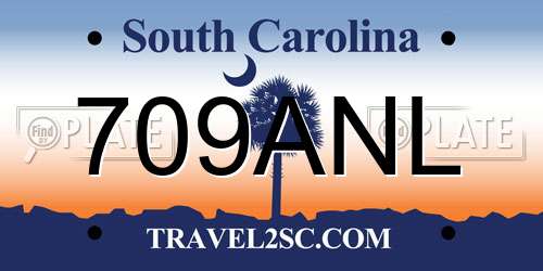 709ANL South Carolina License Plate