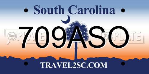 709ASO South Carolina License Plate