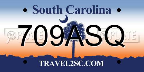 709ASQ South Carolina License Plate