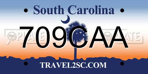 709CAA South Carolina License Plate