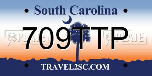 709TTP South Carolina License Plate