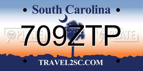 709ZTP South Carolina License Plate