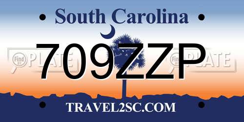 709ZZP South Carolina License Plate