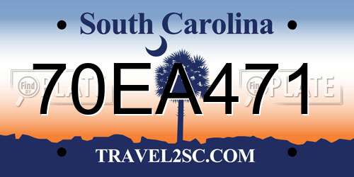 70EA471 South Carolina License Plate