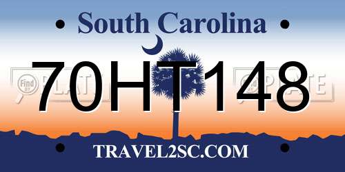 70HT148 South Carolina License Plate