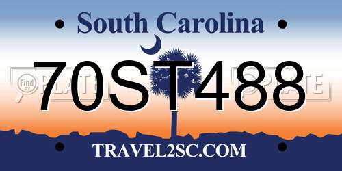 70ST488 South Carolina License Plate