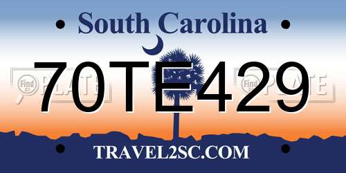 70TE429 South Carolina License Plate