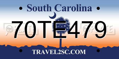 70TE479 South Carolina License Plate