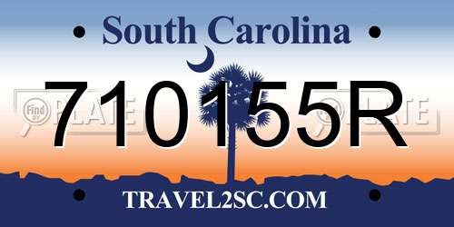 710155R South Carolina License Plate