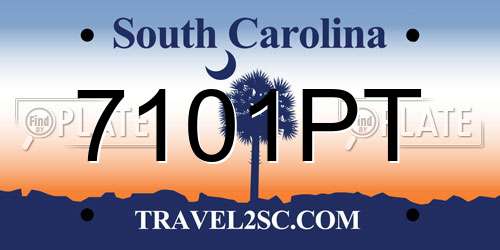 7101PT South Carolina License Plate