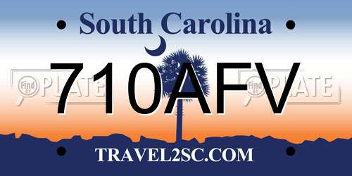 710AFV South Carolina License Plate