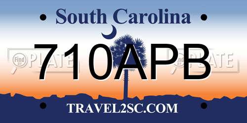 710APB South Carolina License Plate