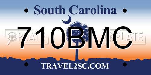710BMC South Carolina License Plate