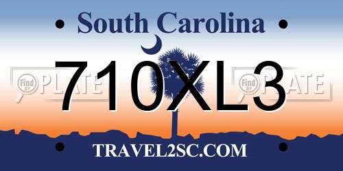 710XL3 South Carolina License Plate