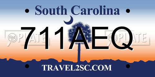 711AEQ South Carolina License Plate