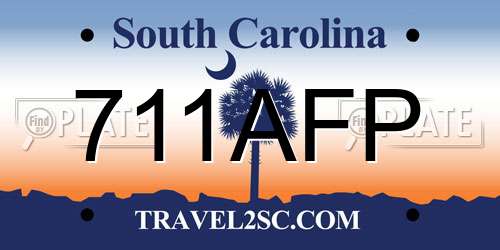 711AFP South Carolina License Plate