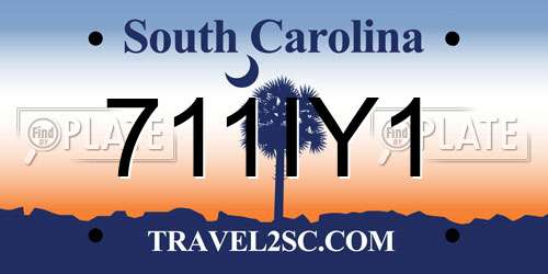 711IY1 South Carolina License Plate
