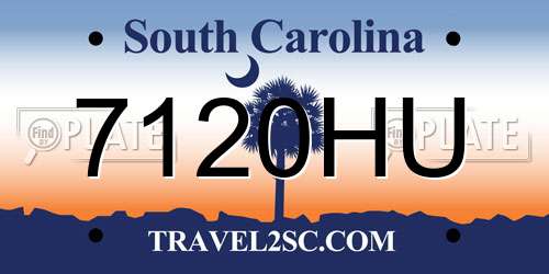 7120HU South Carolina License Plate