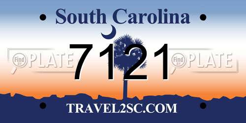 7121 South Carolina License Plate