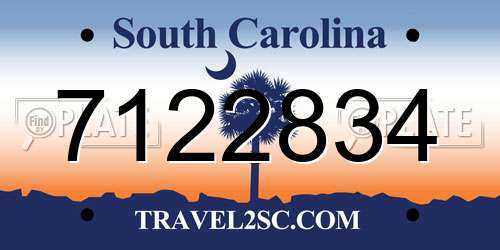 7122834 South Carolina License Plate