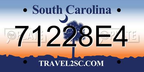 71228E4 South Carolina License Plate