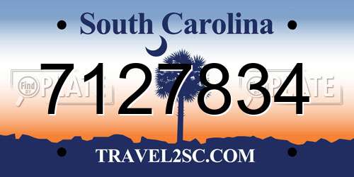 7127834 South Carolina License Plate
