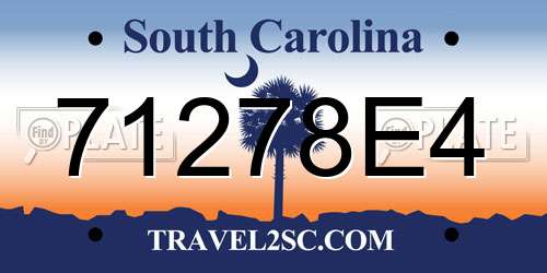 71278E4 South Carolina License Plate