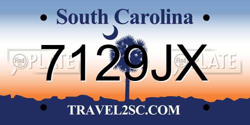 7129JX South Carolina License Plate