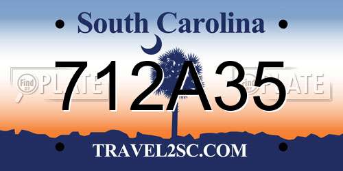 712A35 South Carolina License Plate
