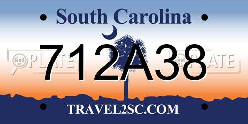 712A38 South Carolina License Plate