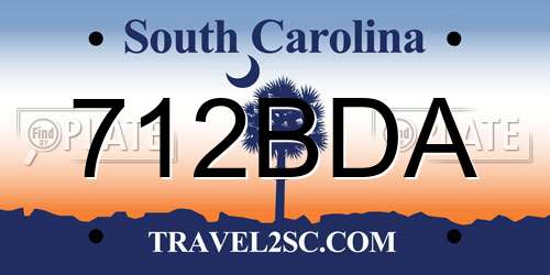 712BDA South Carolina License Plate