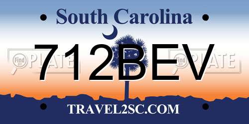 712BEV South Carolina License Plate